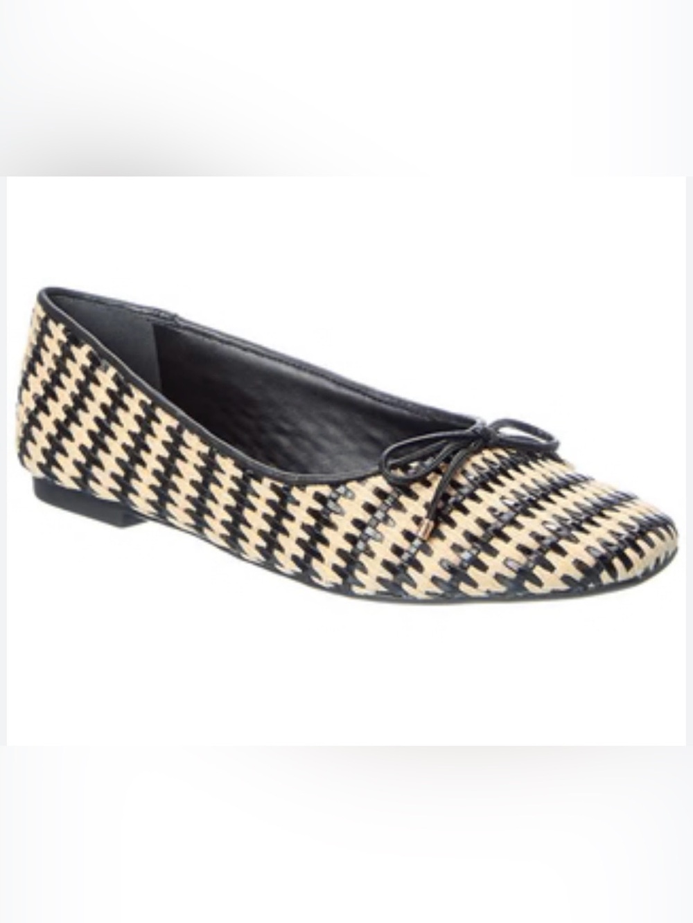 Schutz  Classic Houndstooth Women's Ballet Flat - Black & Cream